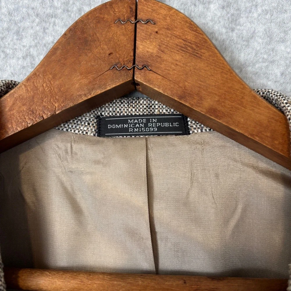 Barrington Men's 42S Blazer Tan Brown Silk Tweed 2‎ Button Sport Coat 42 Vintage